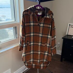 Ci Sono Plaid Button-Up Jacket